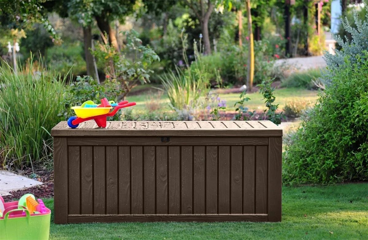 Садовый ящик Keter Rockwood Box 570L, коричневый