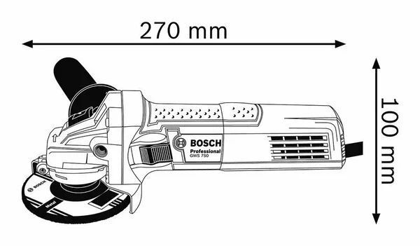 Угловая шлифовальная машина BOSCH GWS 750-125 0601394000