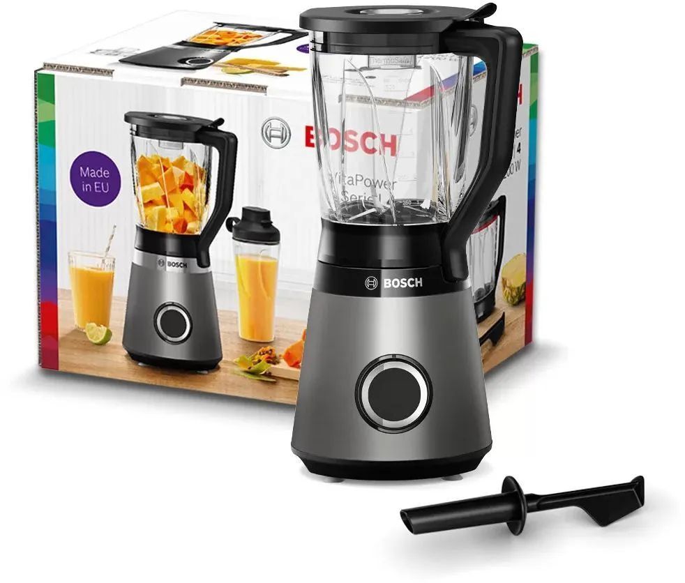 Стационарный блендер BOSCH MMB6172S, нержавеющая сталь/черный