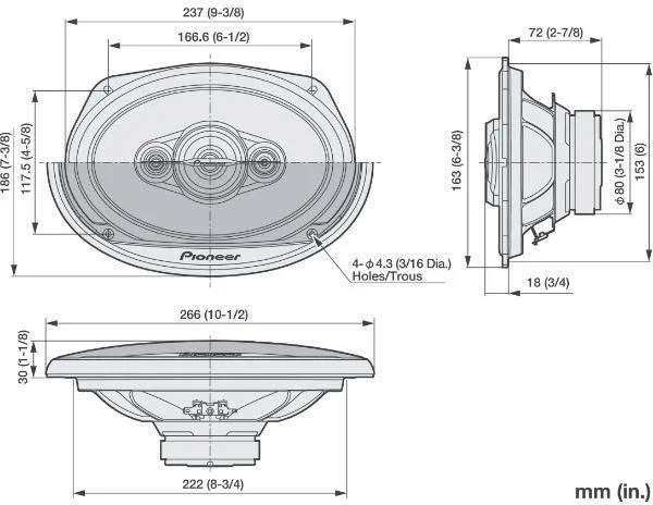 Автомобильные колонки PIONEER TS-A6961F