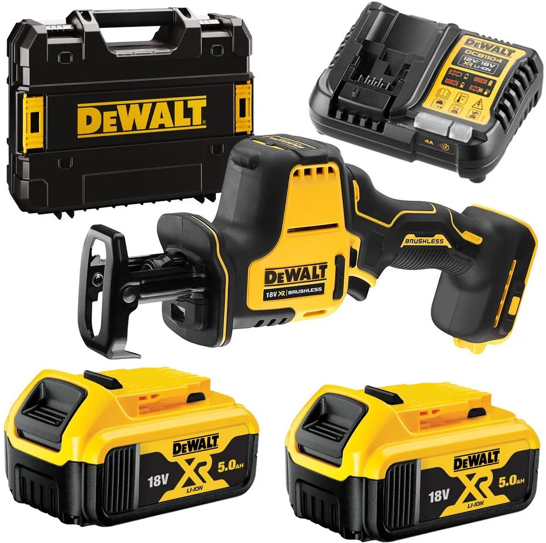 Аккумуляторная компактная сабельная пила DeWalt DCS369P2-QW, с 2 АКБ и ЗУ