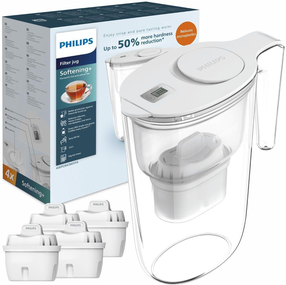 Фильтр-кувшин Philips Micro X-Clean Softening+ AWP2943WHT4/10