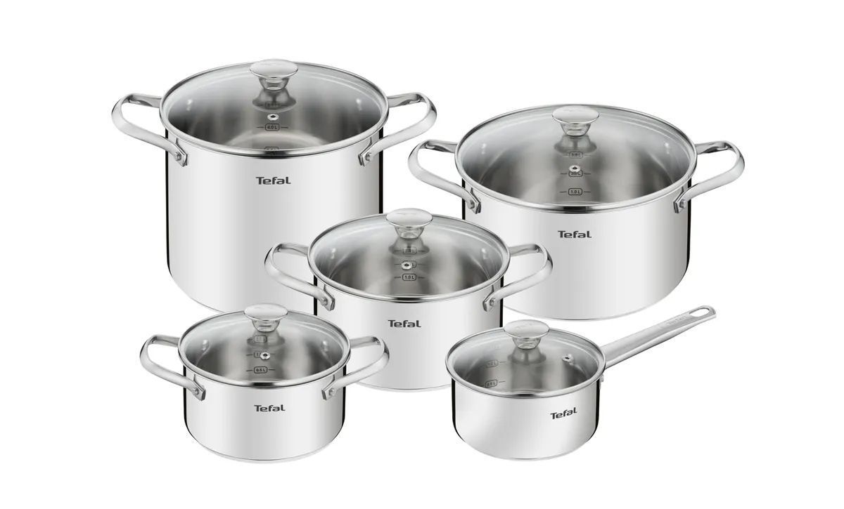 Набор посуды из нержавеющей стали Tefal Cook Eat B921SA55, 10 пр.