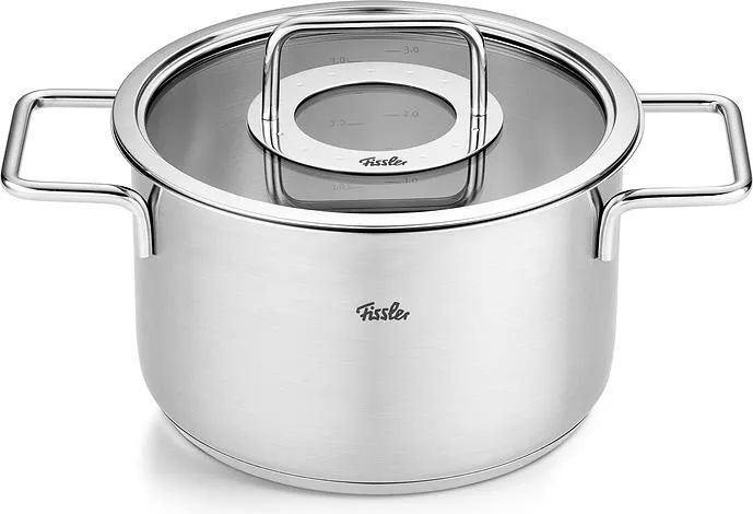 Высокая кастрюля со стеклянной крышкой Fissler 20 см Pure Profi Collection
