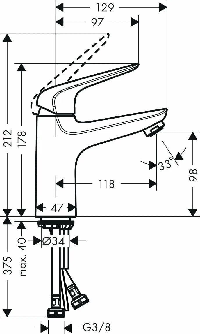Смеситель для раковины (умывальника) hansgrohe Novus 71031000 хром