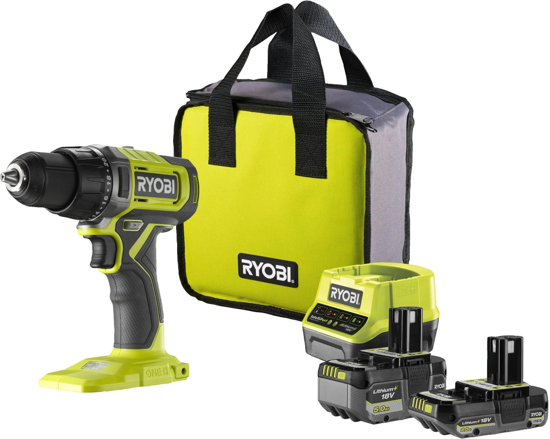 Аккумуляторная дрель-шуруповерт RYOBI RDD18-2C20S с 2 АКБ и ЗУ
