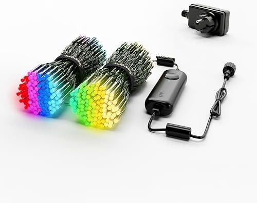 Гирлянда Twinkly HD TWS500SPPGEU, RGB + теплый белый, 500 шт., 27,5 м, зеленый кабель