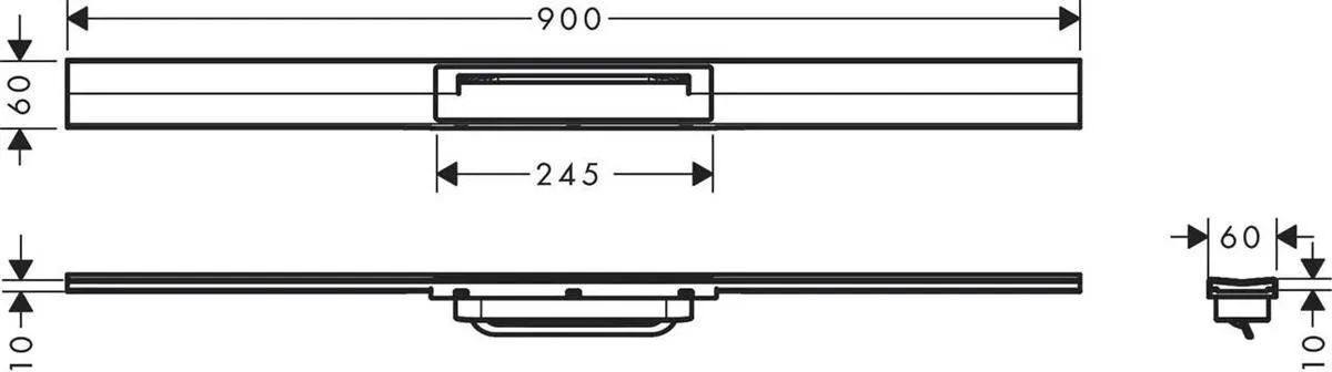 Внешний сливной элемент 90 см для напольного монтажа Hansgrohe RainDrain Flex 56045700 матовый белый