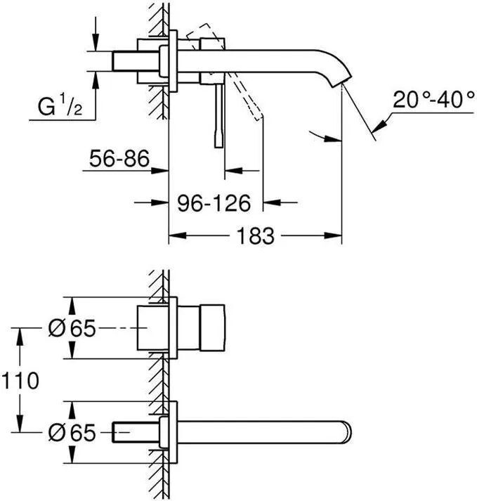 Комплект смесителей Grohe Essence New Graphite 19408A01+23571000