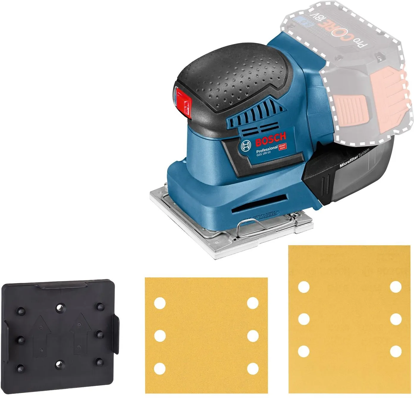 Аккумуляторная ленточная шлифовальная машина Bosch GSS 18V-10 Professional 06019D0200