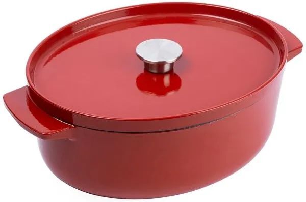 Жаровня чугунная овальная KitchenAid 5,6 л красный