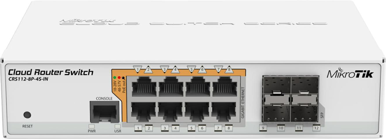 L2 PoE коммутатор MikroTik CRS112-8P-4S-IN