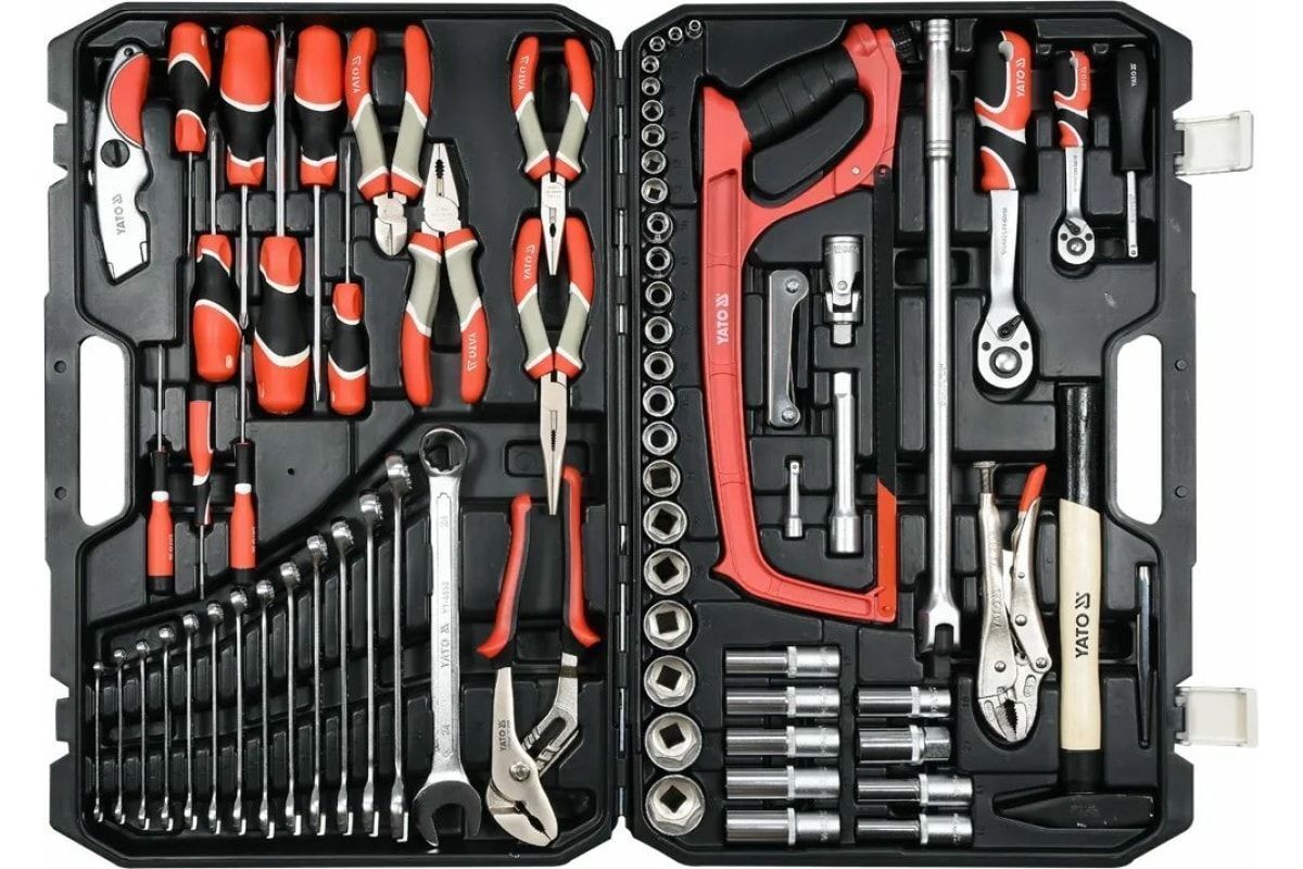 Набор инструментов и оснастки YATO, 79 предметов, 1/2"-1/4", XXXL, CrV, CrMo, S2, YT-38911