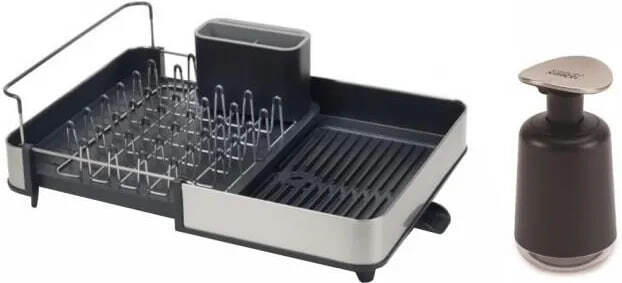 Сушилка для посуды с дозатором для мыла Joseph Joseph Extend Steel 85153 + Presto 85137 (85189