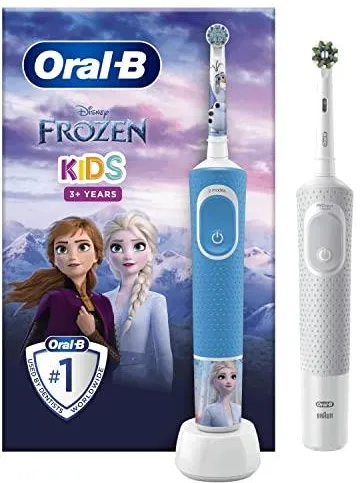 Детская электрическая зубная щётка Oral-B Kids D100 Frozen Blue, с зарядной станцией