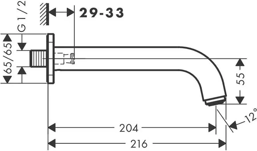 Излив для ванны Hansgrohe Vernis Shape, черный матовый 71460670