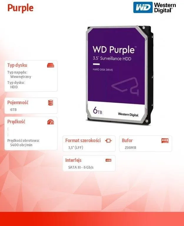 Жёсткий диск WD Purple 6TB 3.5" SATA III