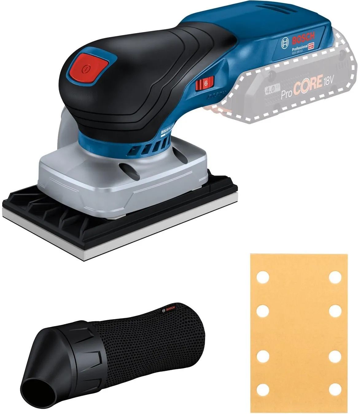 Аккумуляторная вибрационная шлифмашина Bosch GSS 18V-13 Professional (06019L0100)