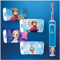 Детская электрическая зубная щётка Oral-B Vitality 100 Frozen, 4 насадки Kids Color, футляр