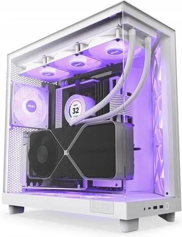 Корпус NZXT H6 Flow RGB CC-H61FW-R1, Mid-Tower, белый