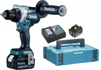 Аккумуляторная дрель-шуруповёрт Makita DDF492RTJ 18 В, 2×5,0 А·ч АКБ, ЗУ, кейс Makpac