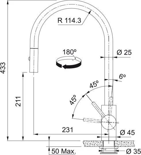 Кухонный кран Franke Eos Neo pull-out spray 115.0681.244, золото