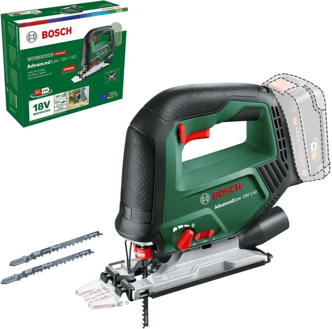 Аккумуляторная универсальная пила Bosch AdvancedSaw 18V-140 (0603013000)