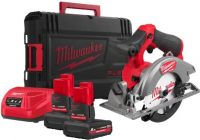 Аккумуляторная дисковая пила Milwaukee M12 FCS442-502X 12 В, 2×5,0 А·ч АКБ, ЗУ, кейс