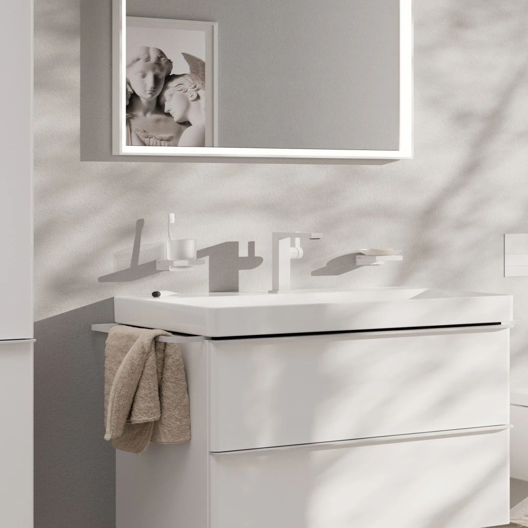 Смеситель для раковины Hansgrohe Tecturis E Белый Матовый 73042700