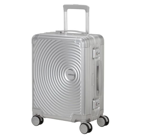 American Tourister Soundbox Alu Чемодан 55 см, серебристый