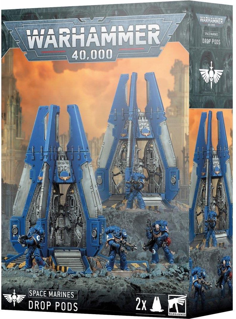 Набор миниатюр Games Workshop Warhammer 40k Space Marine Drop Pods, 2 шт