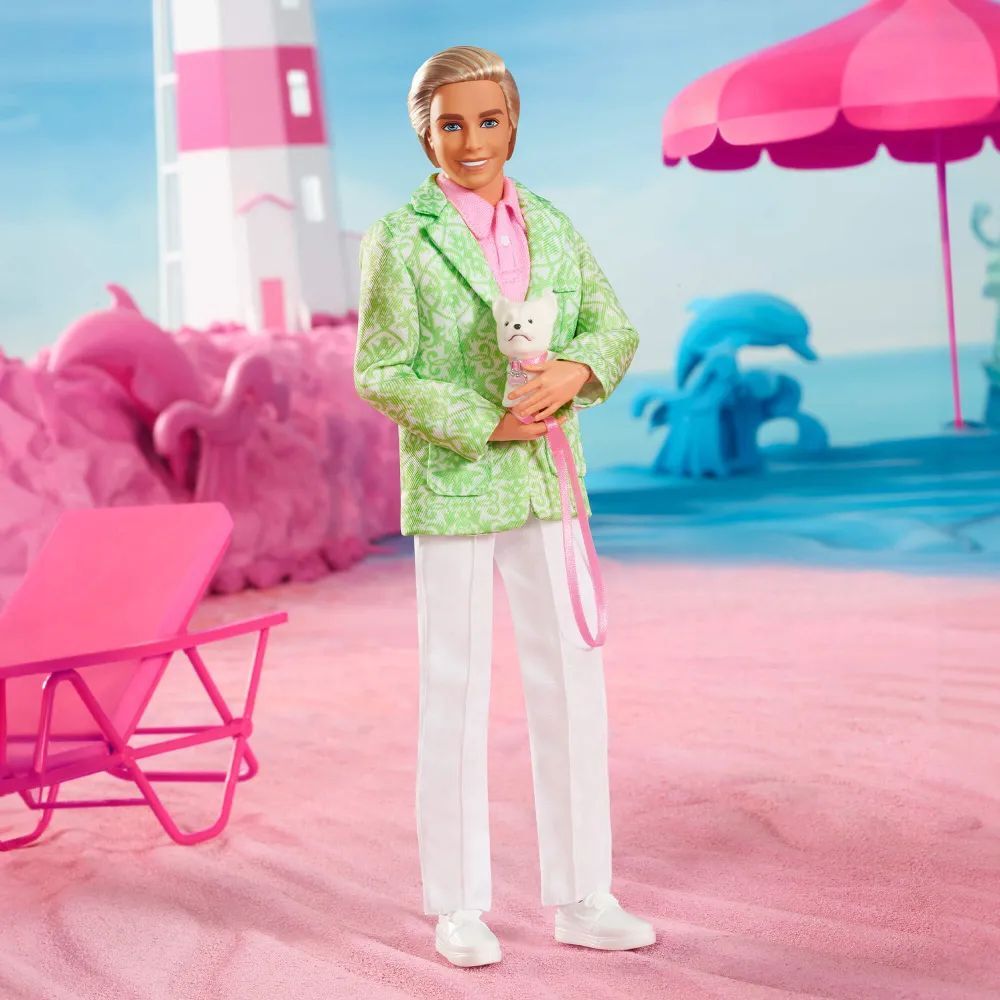 Кукла Barbie The Movie Sugars Daddy Ken in Pastel Suit With Dog HPK06