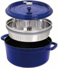 Круглая жаровня Staub с пароваркой Ø 26 см, гранатовая 40510-604-0
