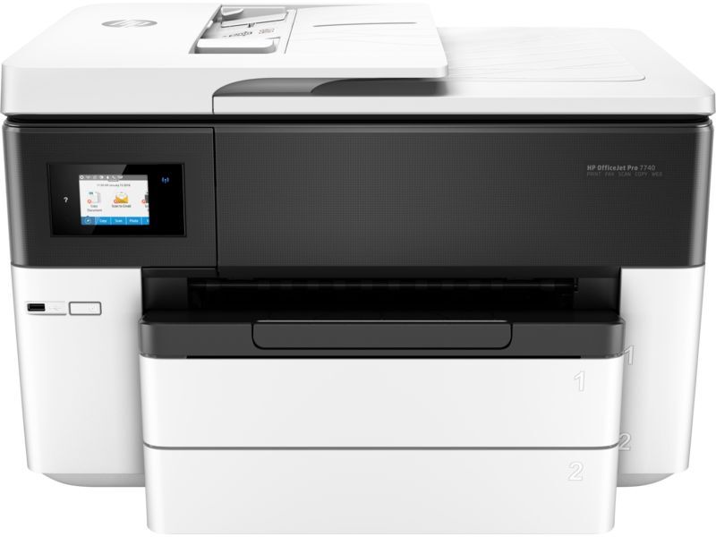 МФУ струйное HP OfficeJet Pro 7740 (принтер, сканер, копир, факс), A3, 22 стр./мин, 30000 стр./м, 4800х1200, дуплекс, WI-FI, с/к, G5J38A