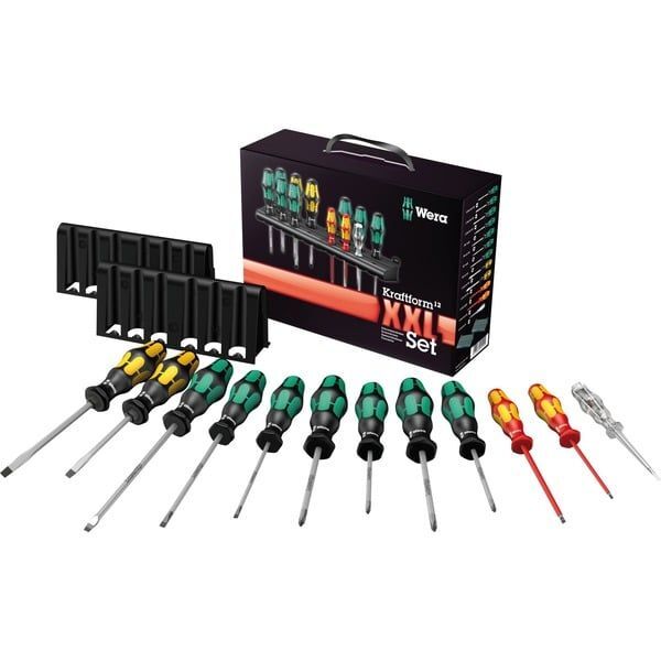 Изолированные отвертки Wera Kraftform Plus XXL TX, 12 шт. + 2 держателя (05051011001)