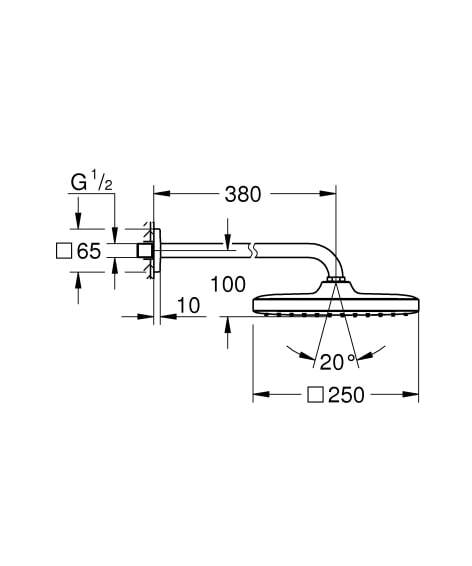 Верхний душ Grohe Tempesta 250 Cube 26682000