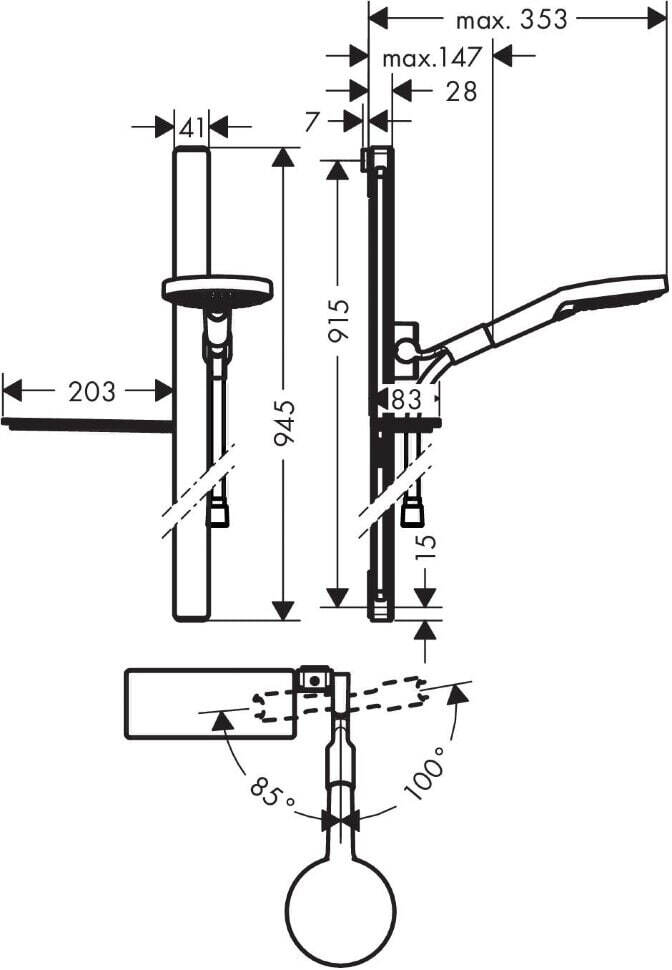 Душевой набор Hansgrohe Raindance E S 120 3jet/Unica'E 90 27648400 хром/белый