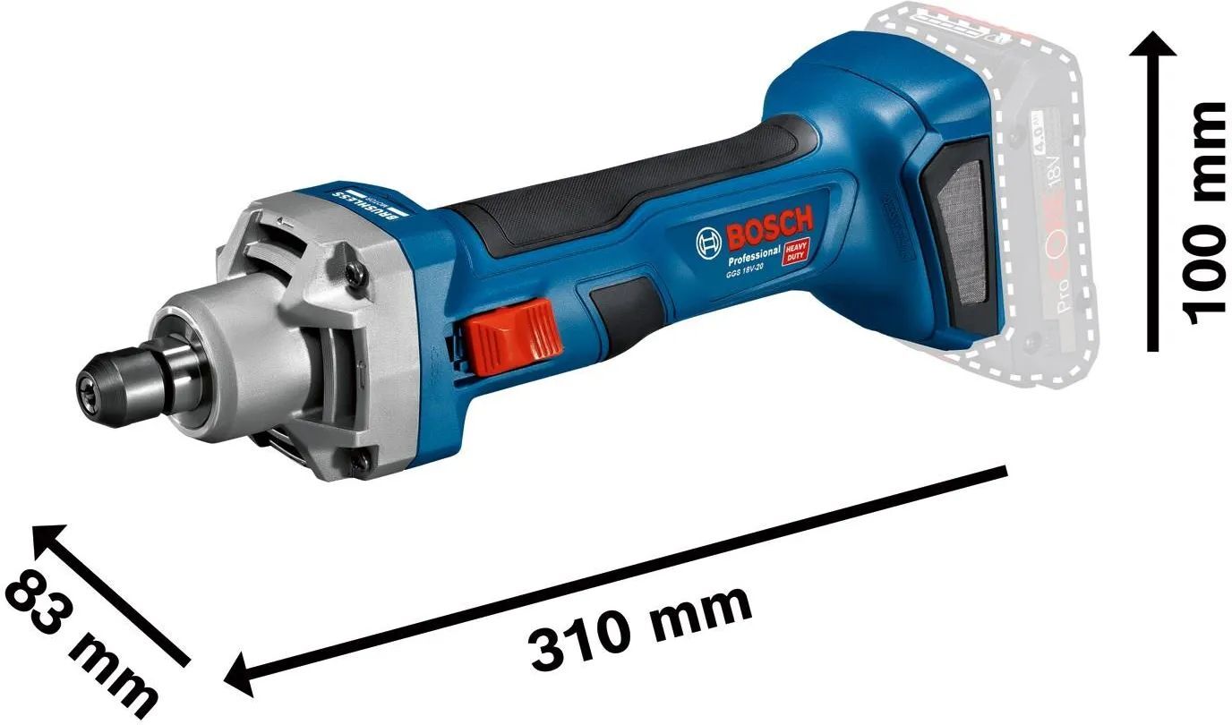 Аккумуляторная прямошлифовальная машина Bosch GGS 18V-20 Professional (06019B5401)