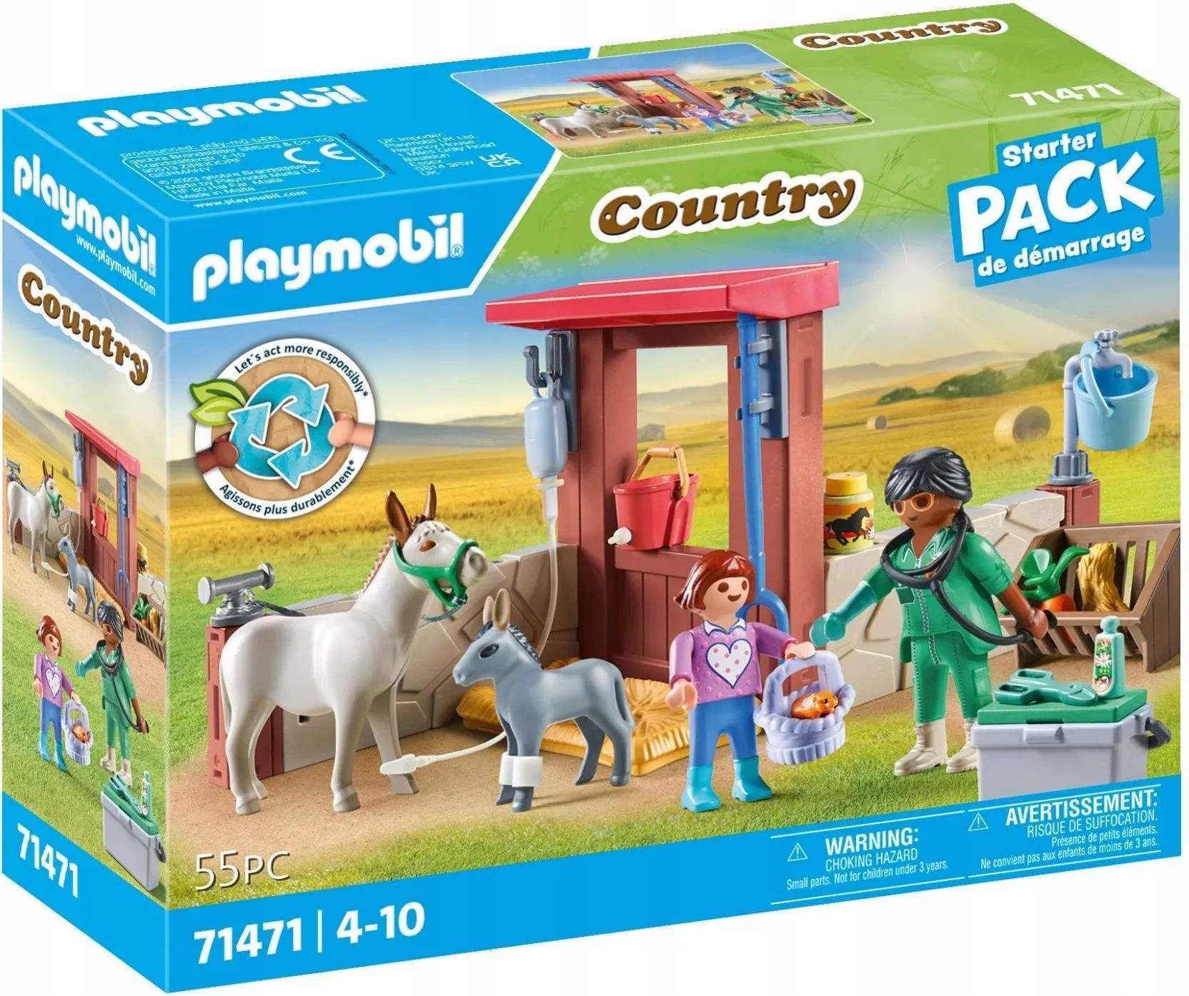 Игровой набор Playmobil 71471 Набор Начинающий Ветеринар с осликами Country Farm