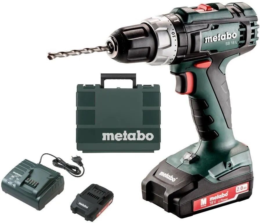 Дрель-шуруповёрт аккумуляторная Metabo SB 18 L 602317500 в кейсе с 2 аккумуляторами 18 V/2.0 Ah и ЗУ