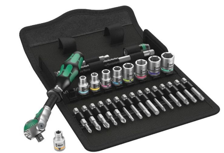 Wera 8100 SA 9 набор торцевых ключей с трещоткой Zyklop Speed 1/4 в комплекте 28cz. 05004019001