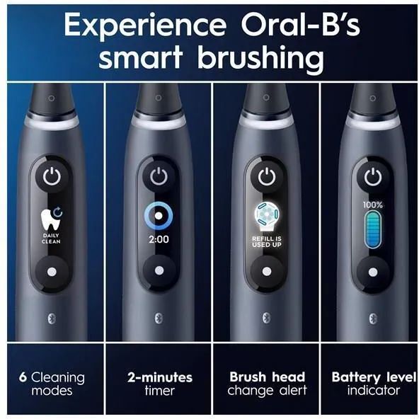 Набор электрических щеток Oral-B iO8 Duo Белый алебастр / Черный оникс