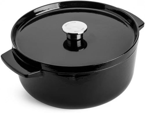 Чугунная кастрюля KitchenAid 5,2 л 26 см черный оникс, с крышкой