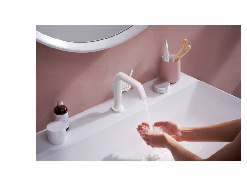 Смеситель для раковины Hansgrohe Tecturis S 110 Fine Coolstart Белый Матовый 73323700