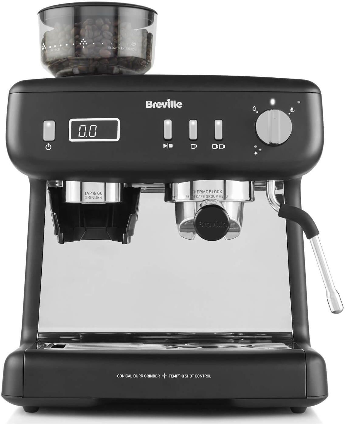 Рожковая кофеварка Breville Barista Max+ VCF152X, серебристо-чёрная