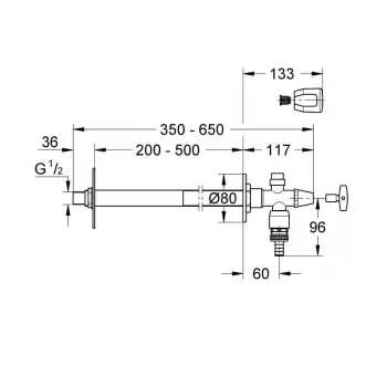 Наружный настенный вентиль Grohe Eurotec 1/2 41206000