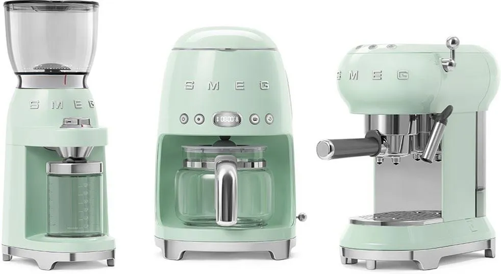 Кофемолка электрическая Smeg CGF11, зеленая