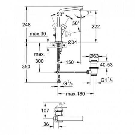 Смеситель Grohe Eurocube Нержавеющая сталь 23135Dc0