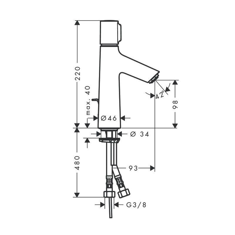 Смеситель для раковины Hansgrohe Talis Select S хром 72042000