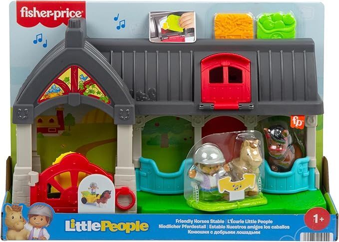 Fisher-Price Little People Игрушечная ферма с лошадками и аксессуарами для детей от 1 года, HWR84